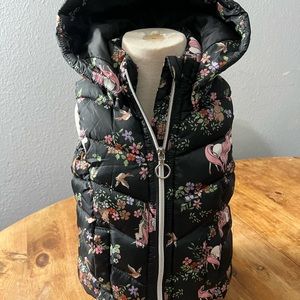H&M Hooded Puffer Vest Unicorn Forest - 2T
